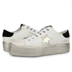 Vintage Havana White and Gold Star Sneakers